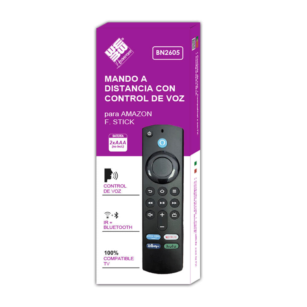 Mando a distancia con control de voz compatible con Amazon Fire TV Stick